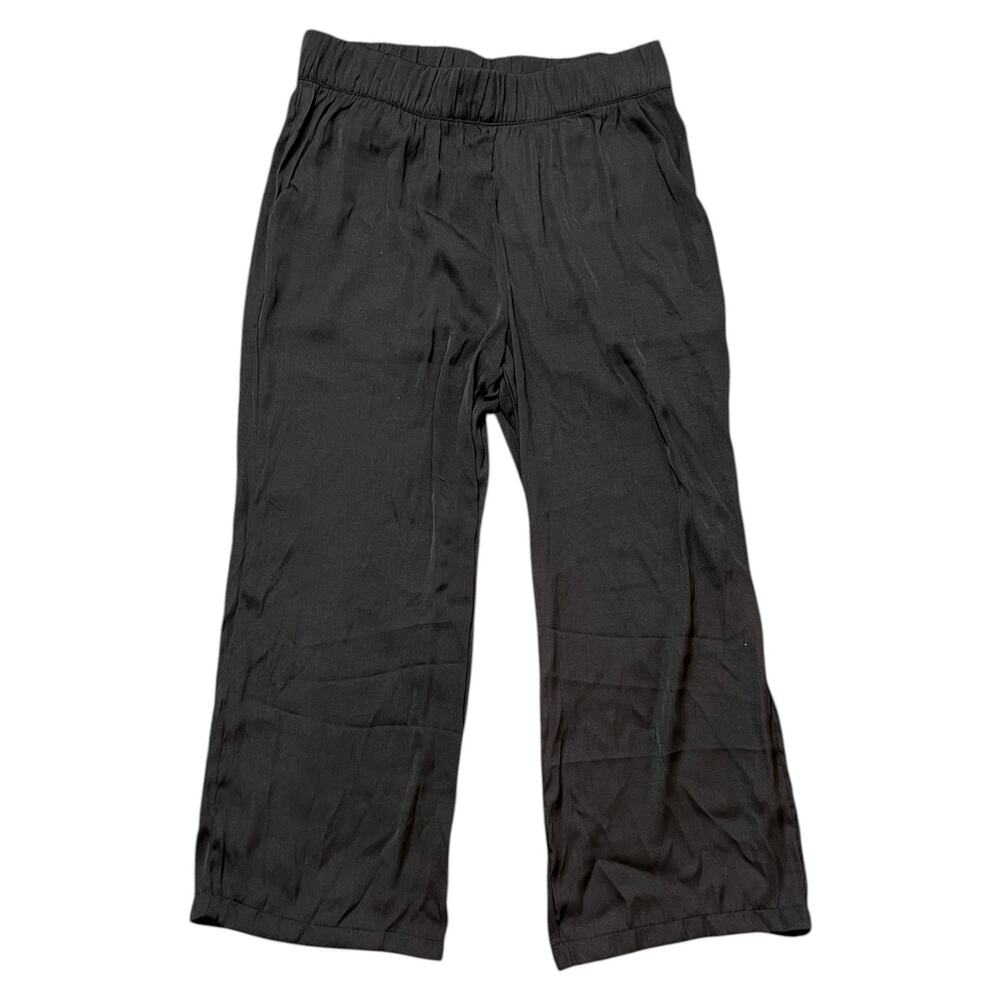 NWT Philosophy Pants Black Pull-On Wide Leg Capri w Pockets - XS/S Petite